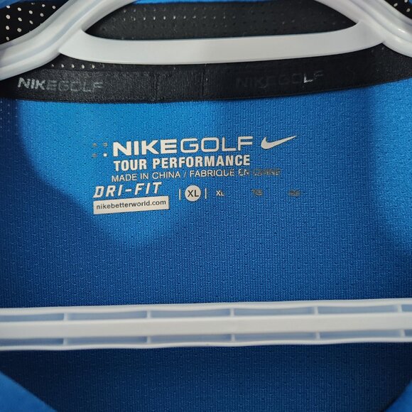 Nike Golf Tour Performance Dri-FIT Polo Men’s XL – Blue w/ Silver Streaks - Picture 4 of 6